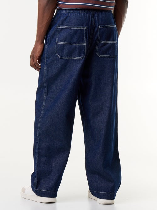 Denim broek met elastische taille - Kiabi
