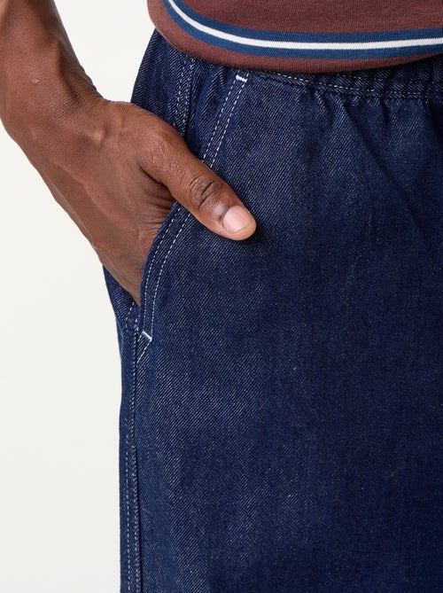 Denim broek met elastische taille - Kiabi