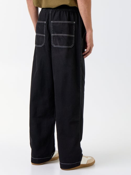 Denim broek met elastische taille - Kiabi
