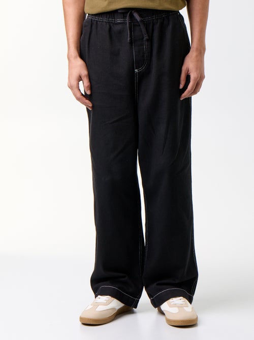 Denim broek met elastische taille - Kiabi