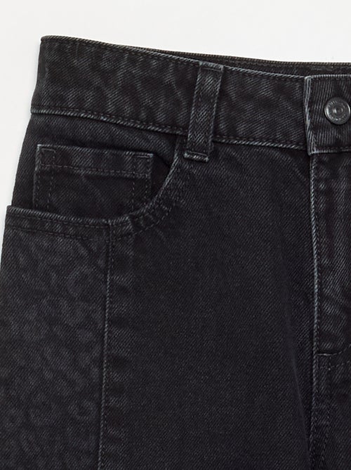 Denim broek met geprinte inzetten - Kiabi