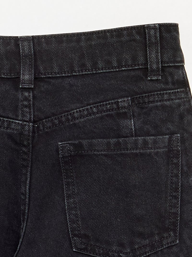 Denim broek met geprinte inzetten Zwart - Kiabi