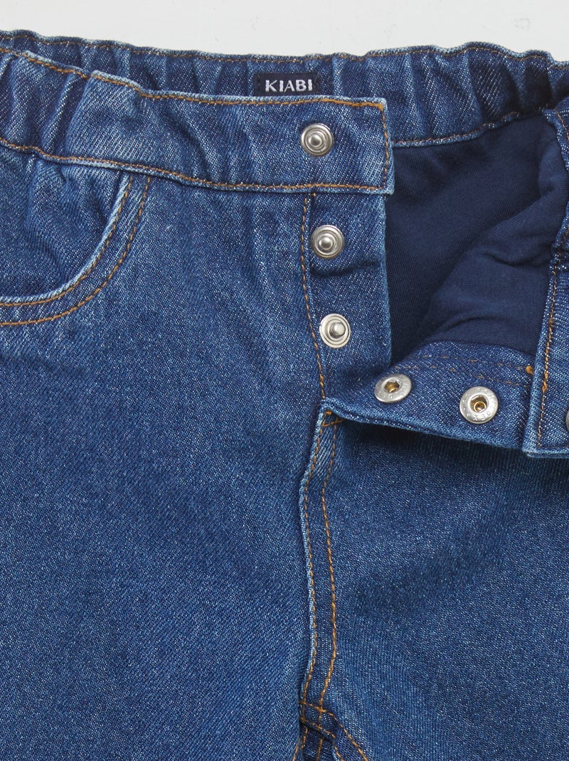 Denim broek met knopen BLAUW - Kiabi