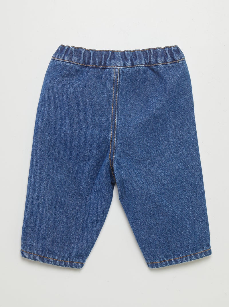 Denim broek met knopen BLAUW - Kiabi