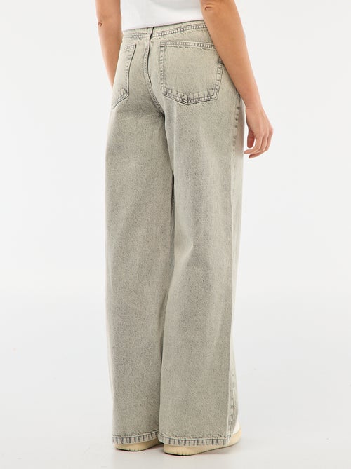 Denim broek met mini riem - Kiabi
