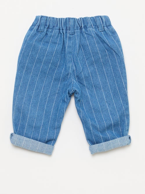Denim broek met opgestikte fantasiezakken - Kiabi