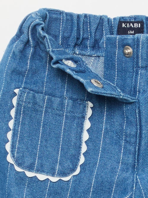 Denim broek met opgestikte fantasiezakken - Kiabi