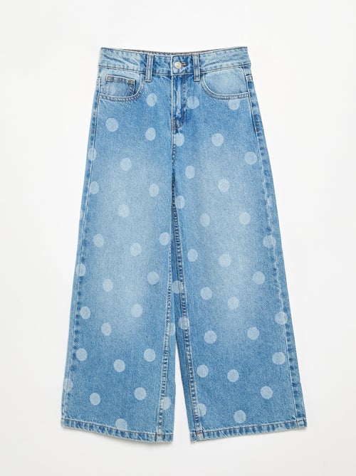 Denim broek met stippen - Kiabi