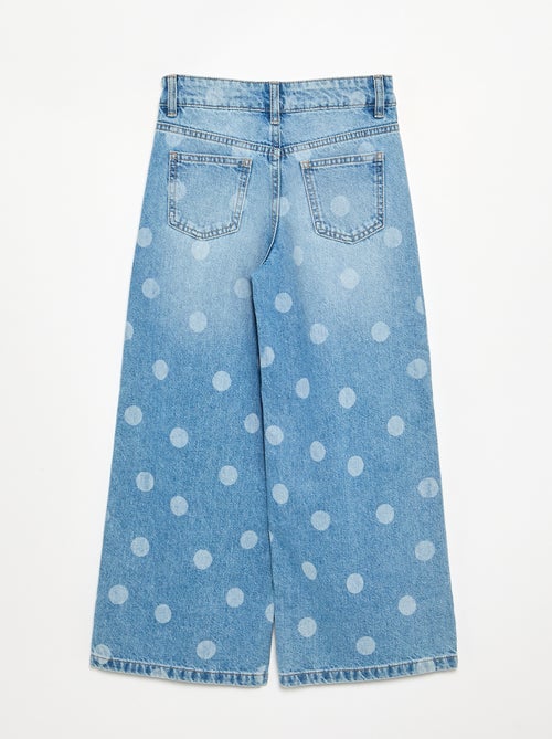 Denim broek met stippen - Kiabi