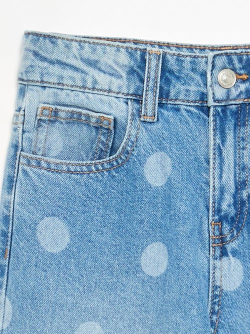 Denim broek met stippen - Kiabi