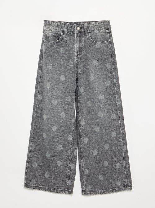Denim broek met stippen - Kiabi