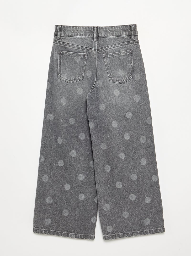 Denim broek met stippen Grijs - Kiabi
