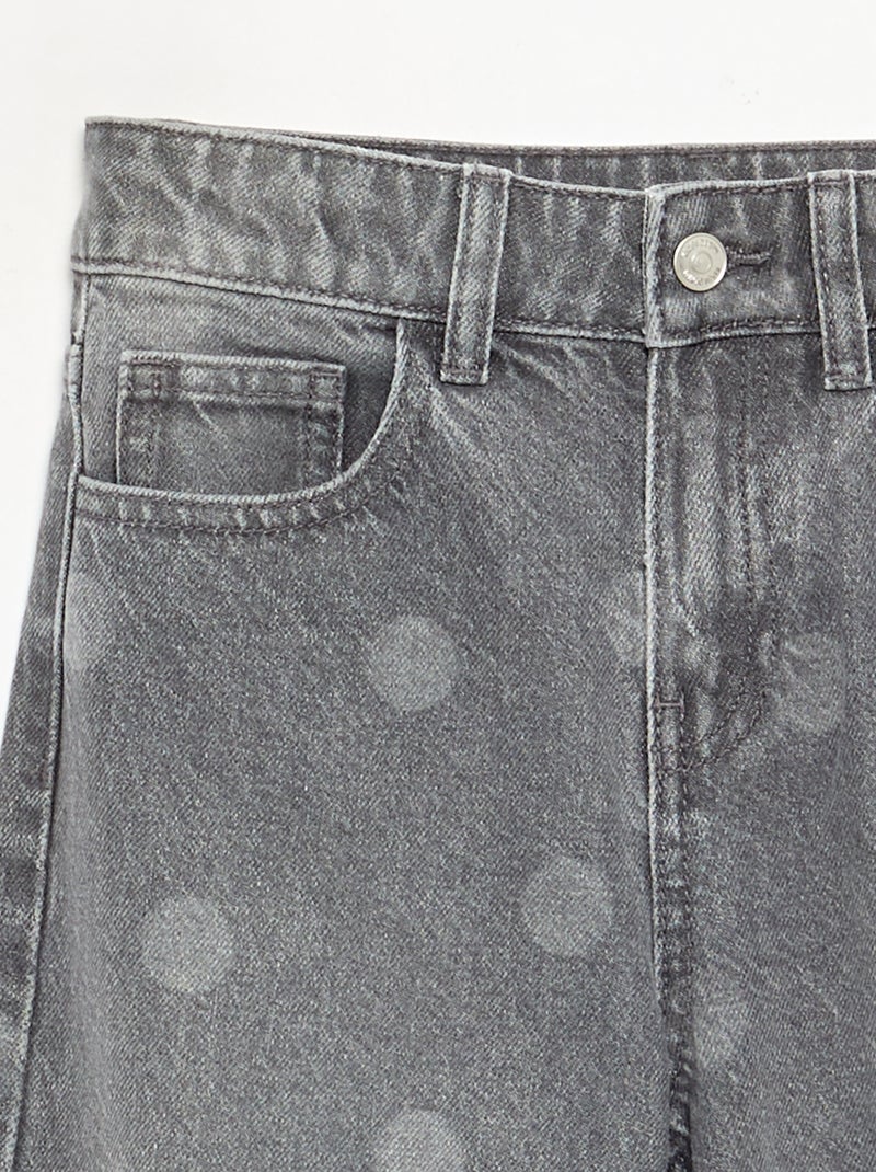 Denim broek met stippen Grijs - Kiabi