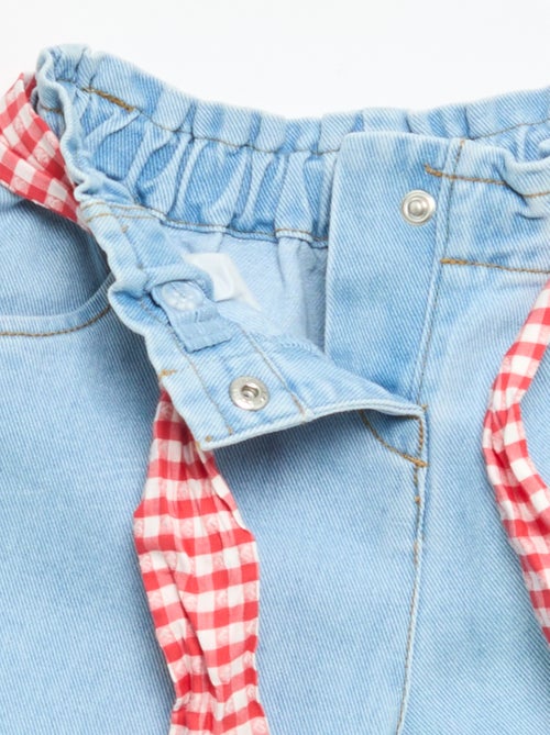 Denim broek met strikceintuur - Kiabi