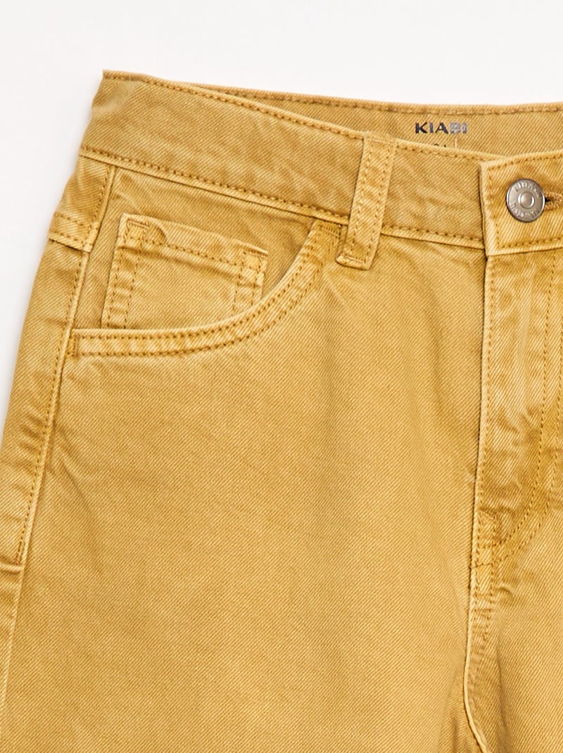 Denim broek met wijde ballonpijpen Geel - Kiabi