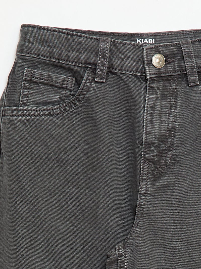 Denim broek met wijde ballonpijpen Grijs - Kiabi