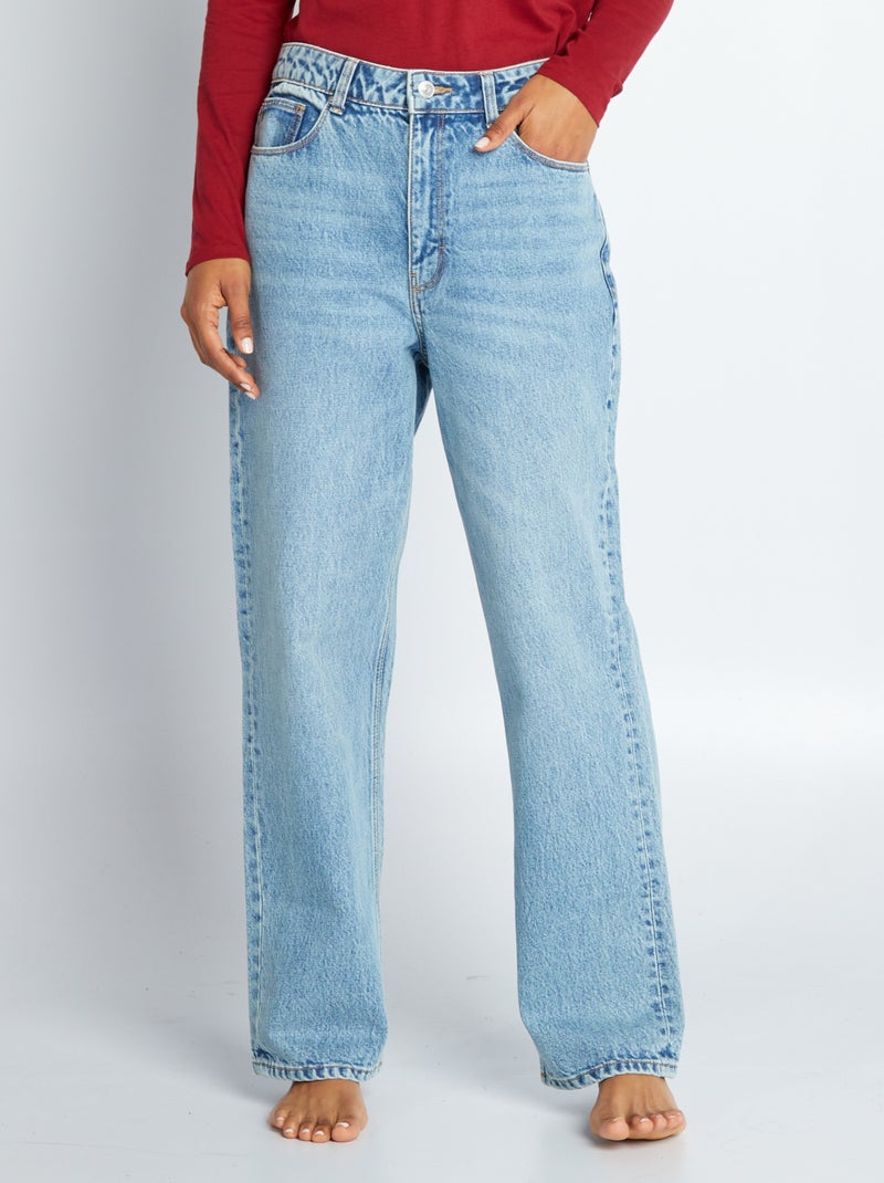 Denim broek met wijde pijpen BLAUW - Kiabi