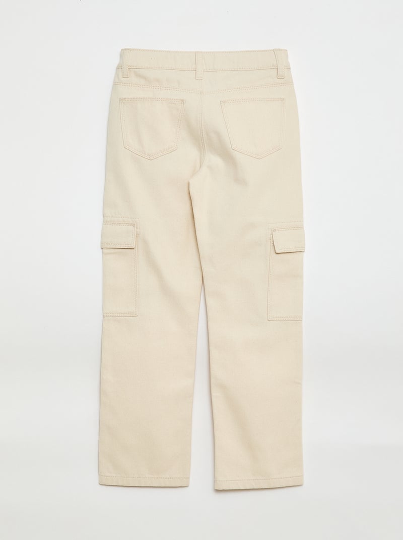 Denim broek met zakken Wit - Kiabi