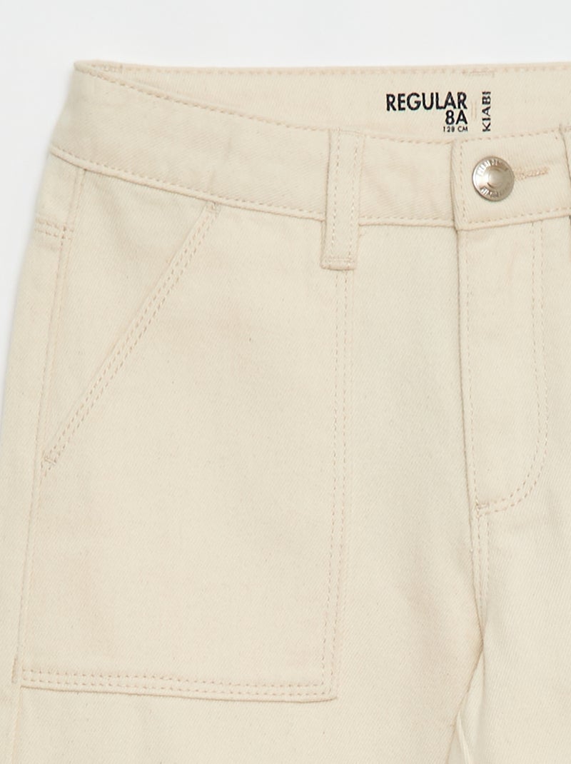 Denim broek met zakken Wit - Kiabi