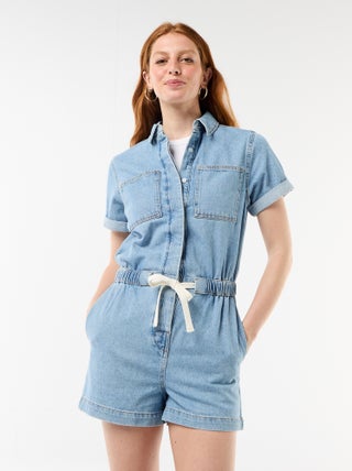 Denim combishort
