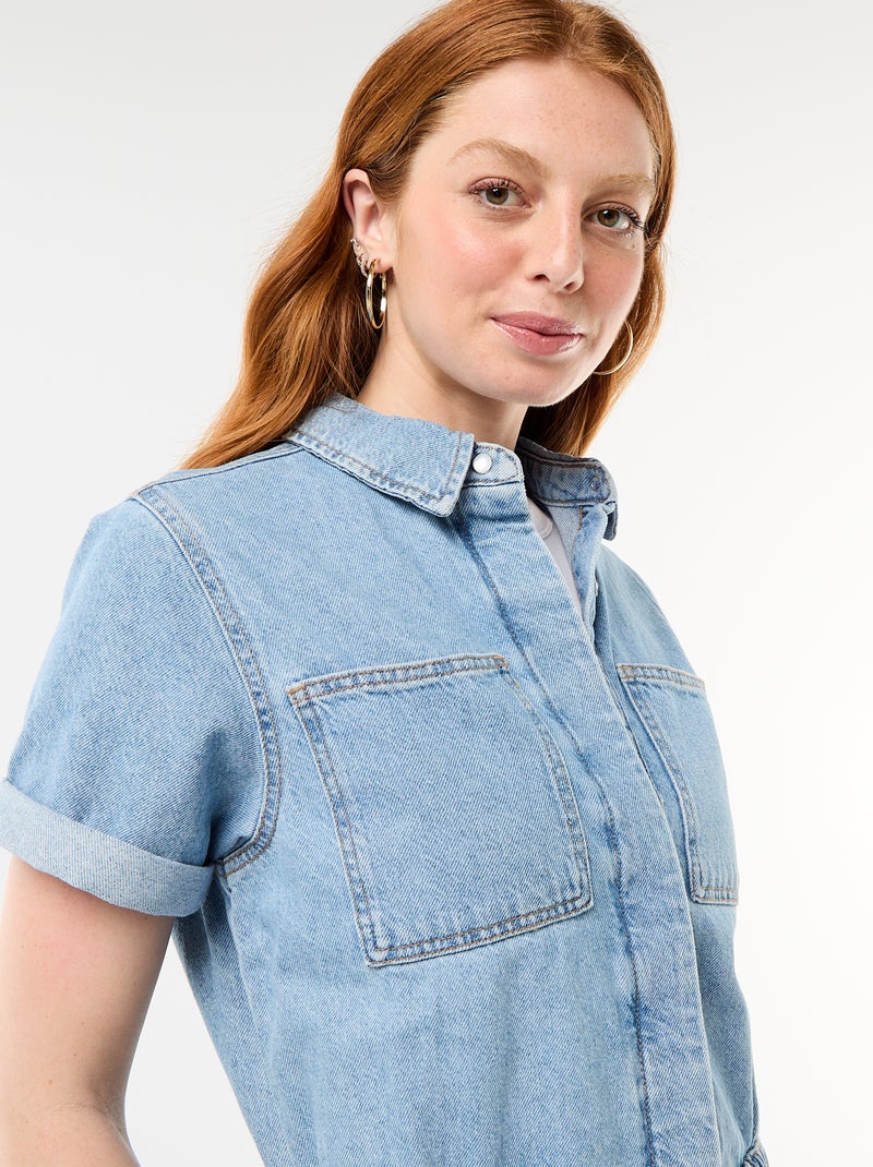 Denim combishort Blauw - Kiabi