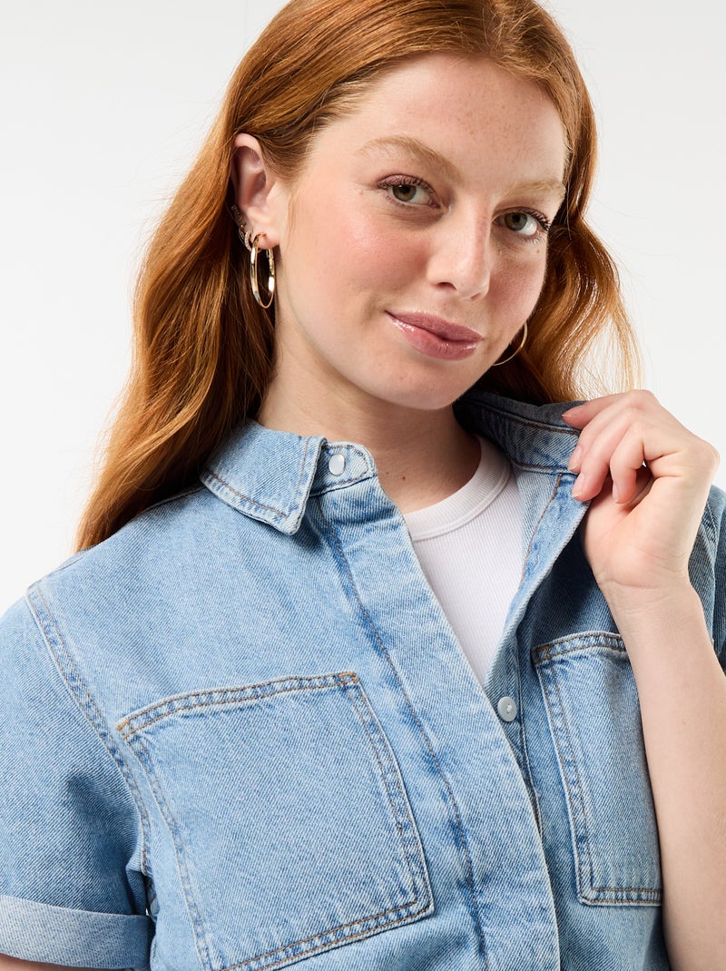 Denim combishort Blauw - Kiabi