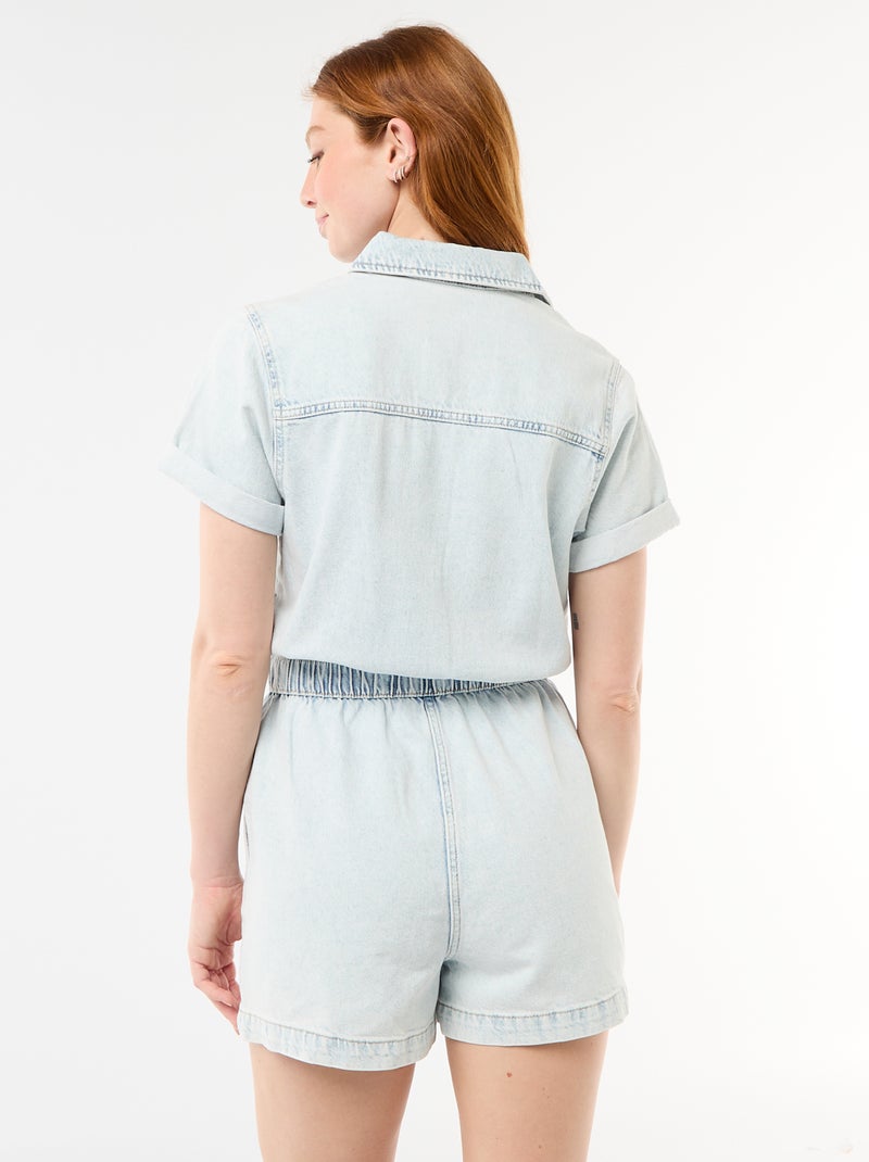 Denim combishort Blauw - Kiabi