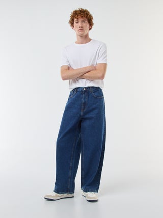 Denim fit baggy van katoen