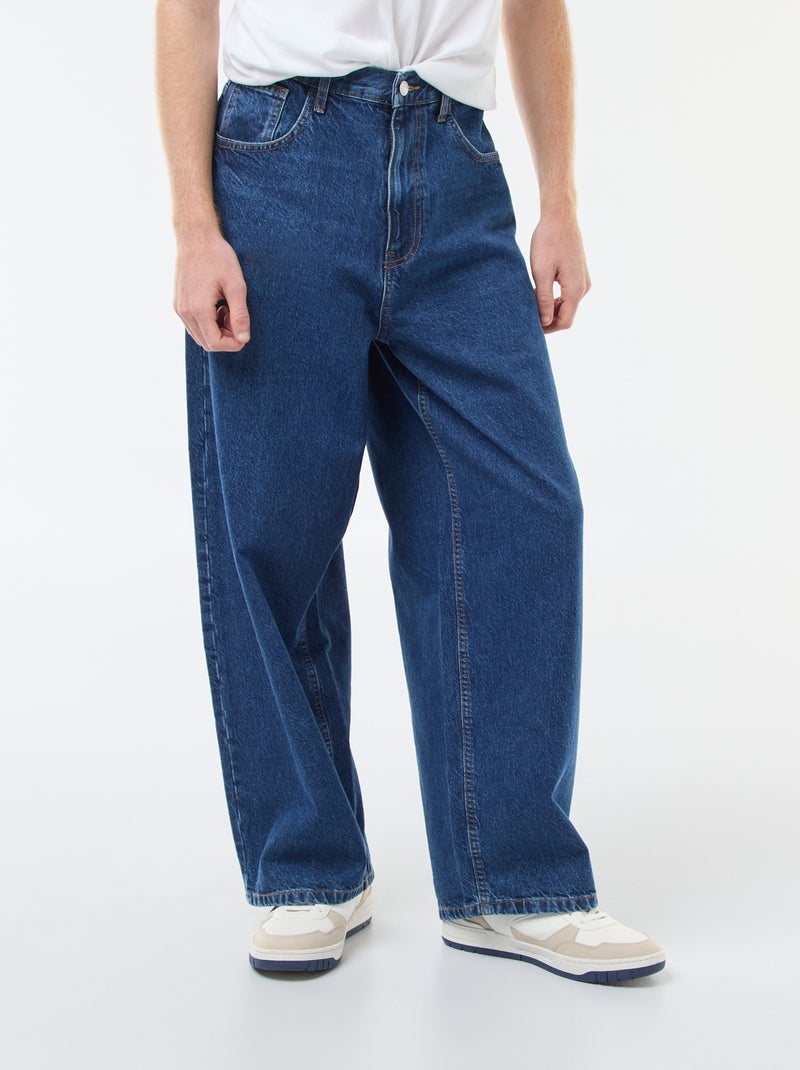 Denim fit baggy van katoen Blauw - Kiabi