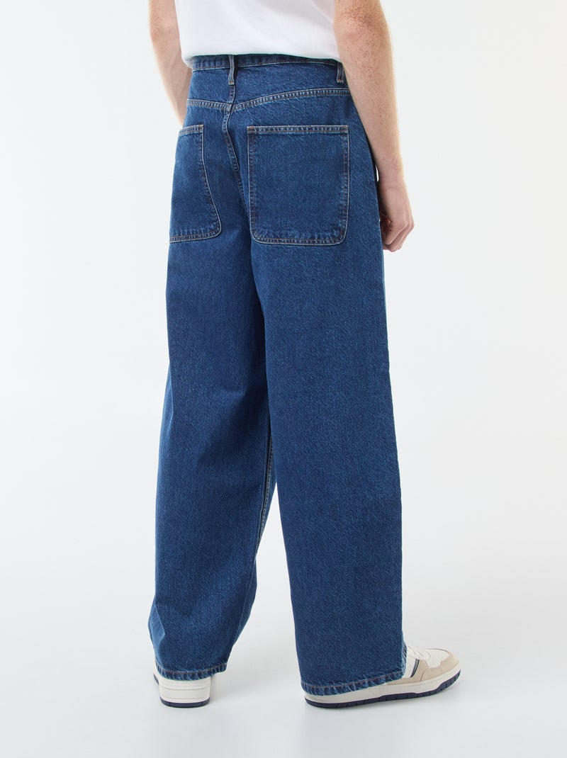 Denim fit baggy van katoen Blauw - Kiabi