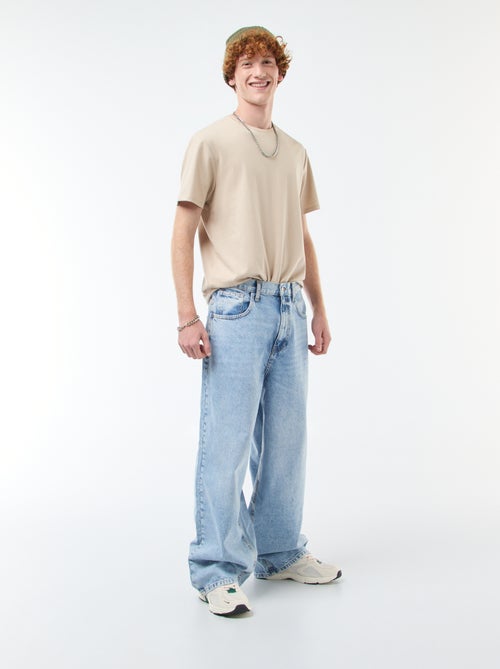 Denim fit baggy van katoen - Kiabi