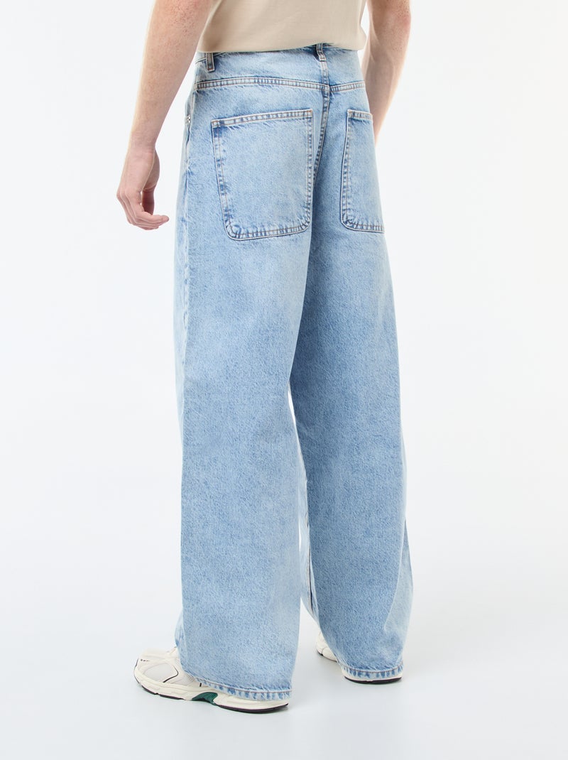 Denim fit baggy van katoen Blauw - Kiabi