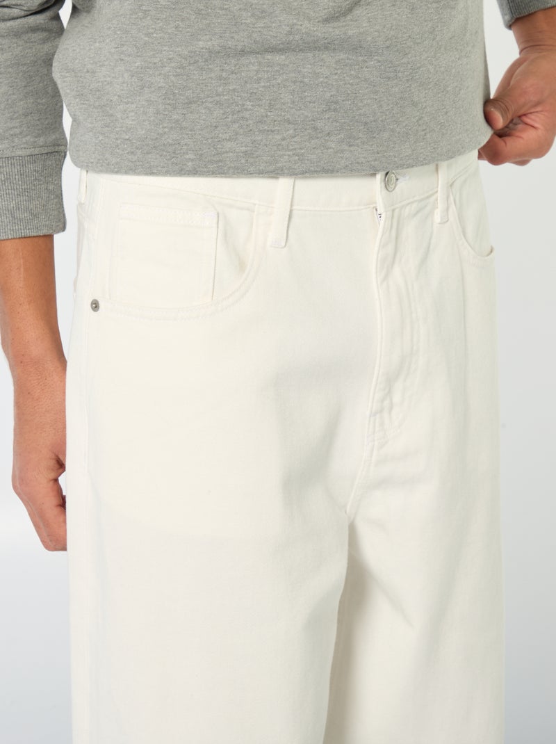 Denim fit baggy van katoen Wit - Kiabi