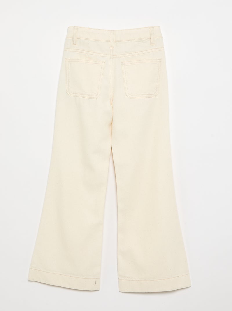 Denim flarebroek Wit - Kiabi