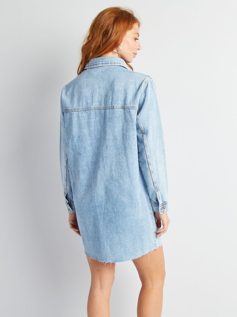 Denim hemdjurk BLAUW - Kiabi