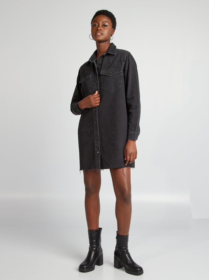 Denim hemdjurk GRIJS - Kiabi