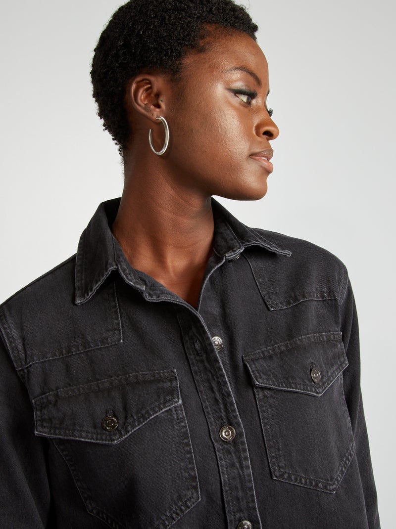 Denim hemdjurk GRIJS - Kiabi