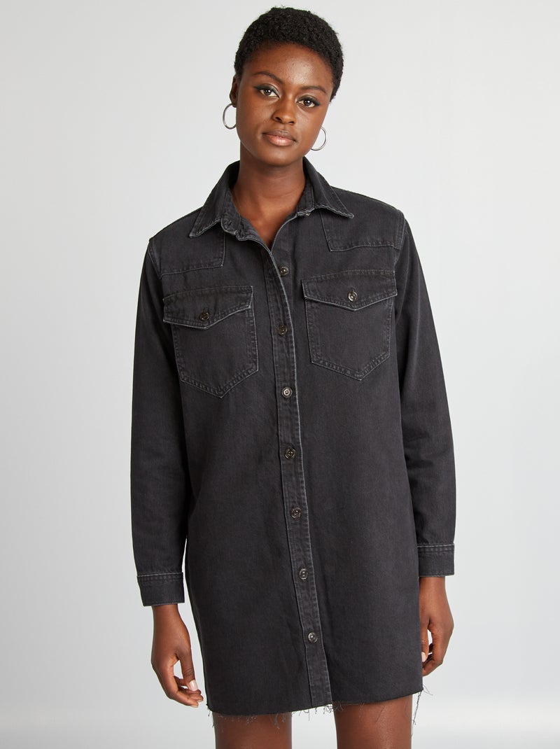 Denim hemdjurk GRIJS - Kiabi