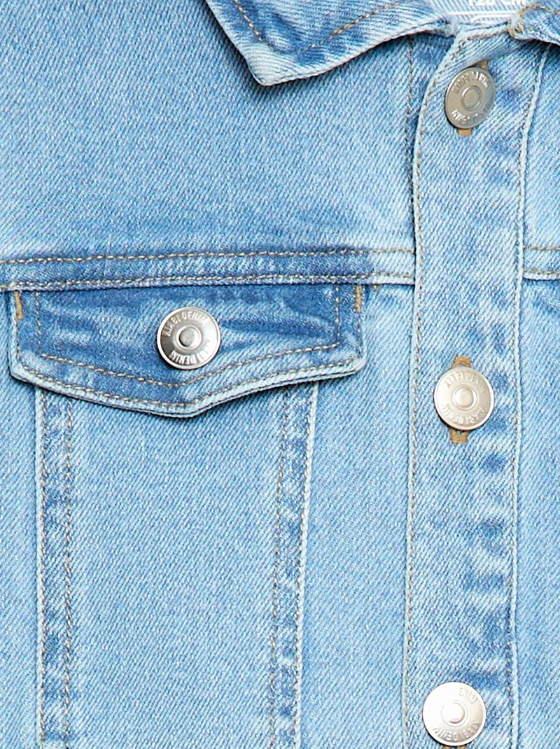 Denim jas met capuchon van jersey Blauw - Kiabi