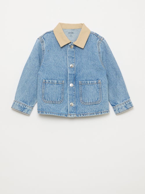 Denim jas met contrasterende puntkraag - Kiabi