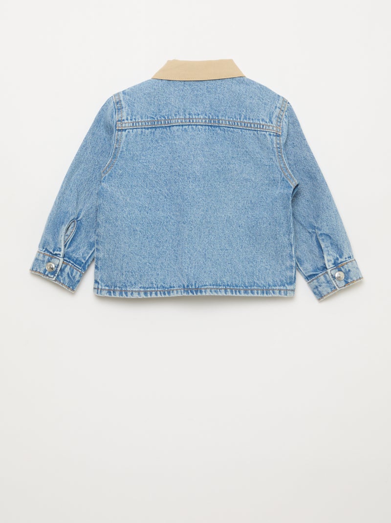 Denim jas met contrasterende puntkraag Blauw - Kiabi
