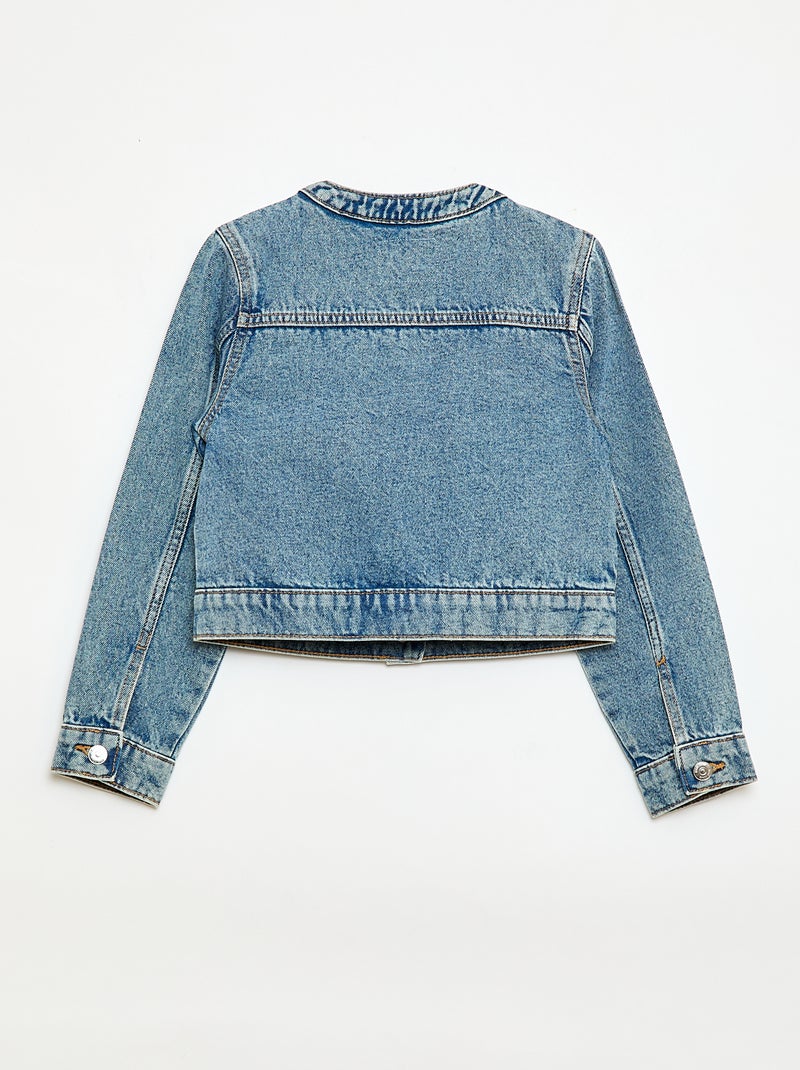 Denim jas met ronde hals Blauw - Kiabi
