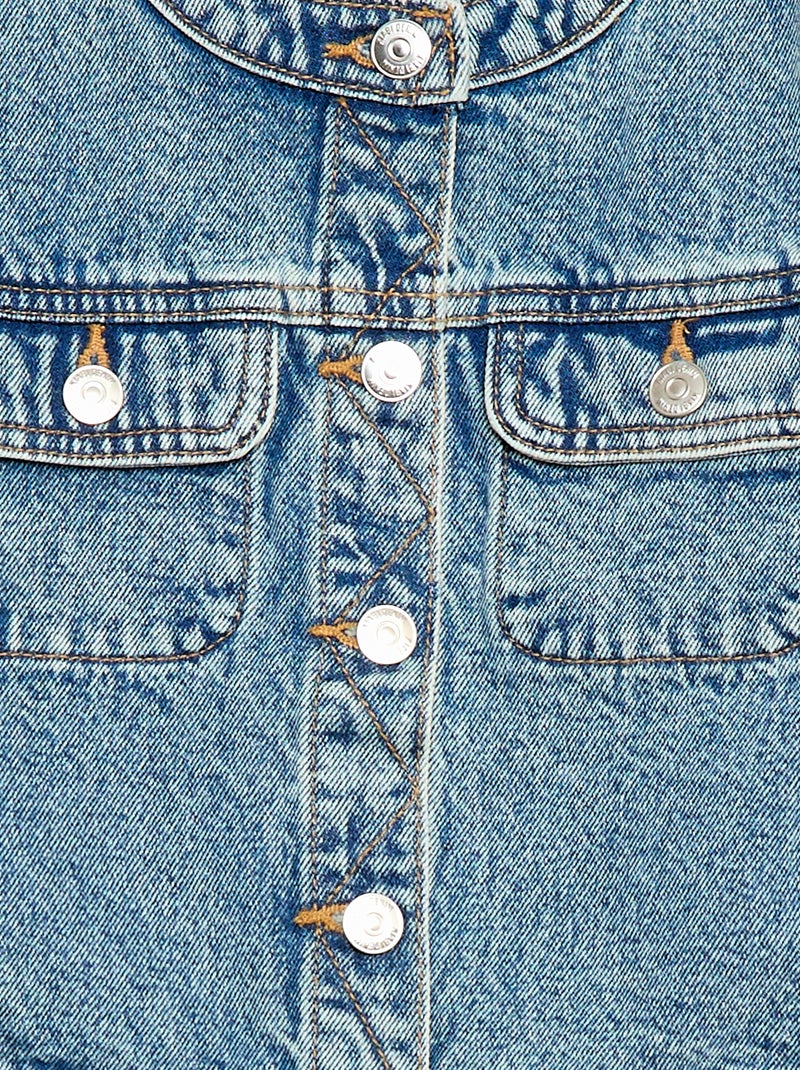 Denim jas met ronde hals Blauw - Kiabi