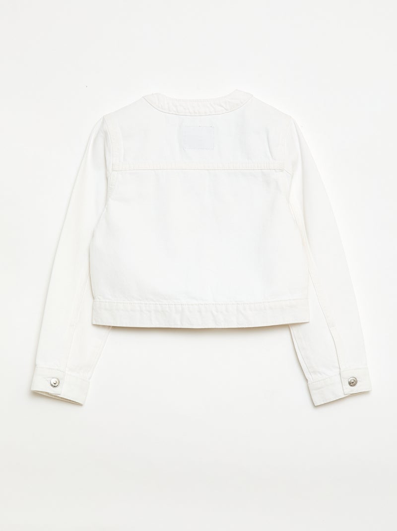 Denim jas met ronde hals Wit - Kiabi
