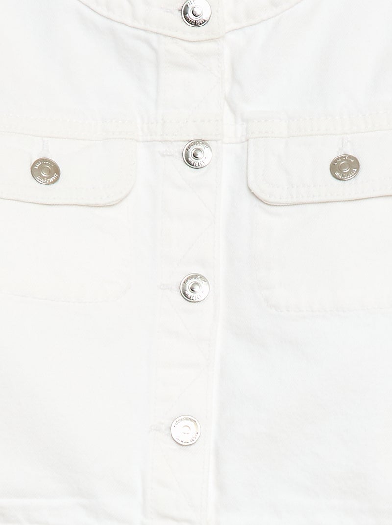 Denim jas met ronde hals Wit - Kiabi