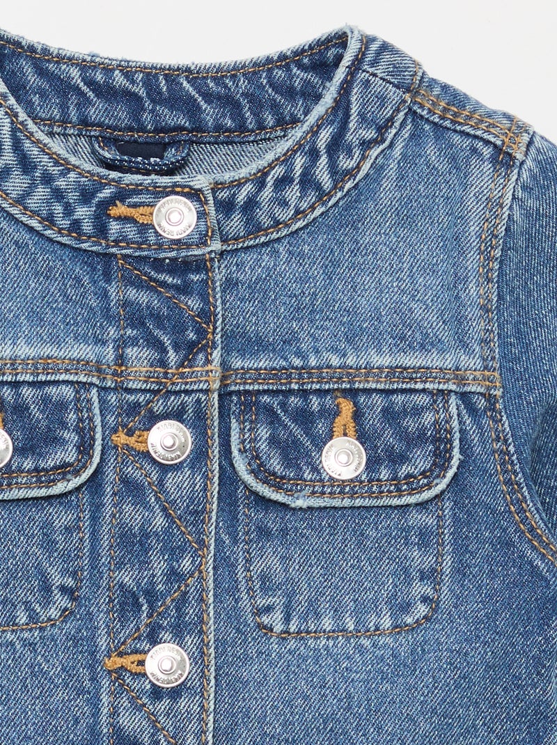 Denim jas met ronde kraag Blauw - Kiabi