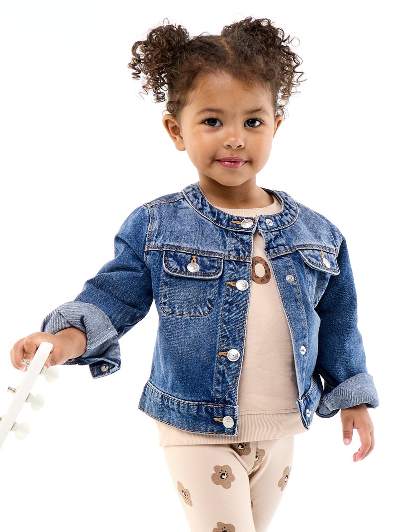 Denim jas met ronde kraag Blauw - Kiabi