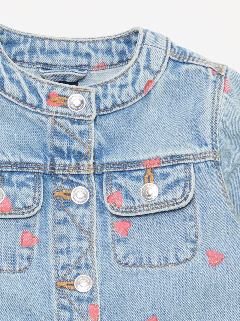 Denim jas met ronde kraag Blauw - Kiabi