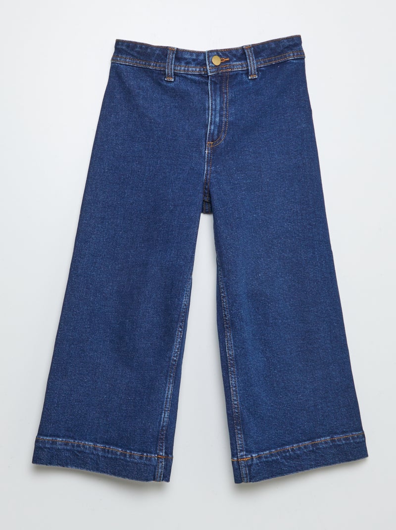 Denim jeans met wijde pijpen BLAUW - Kiabi