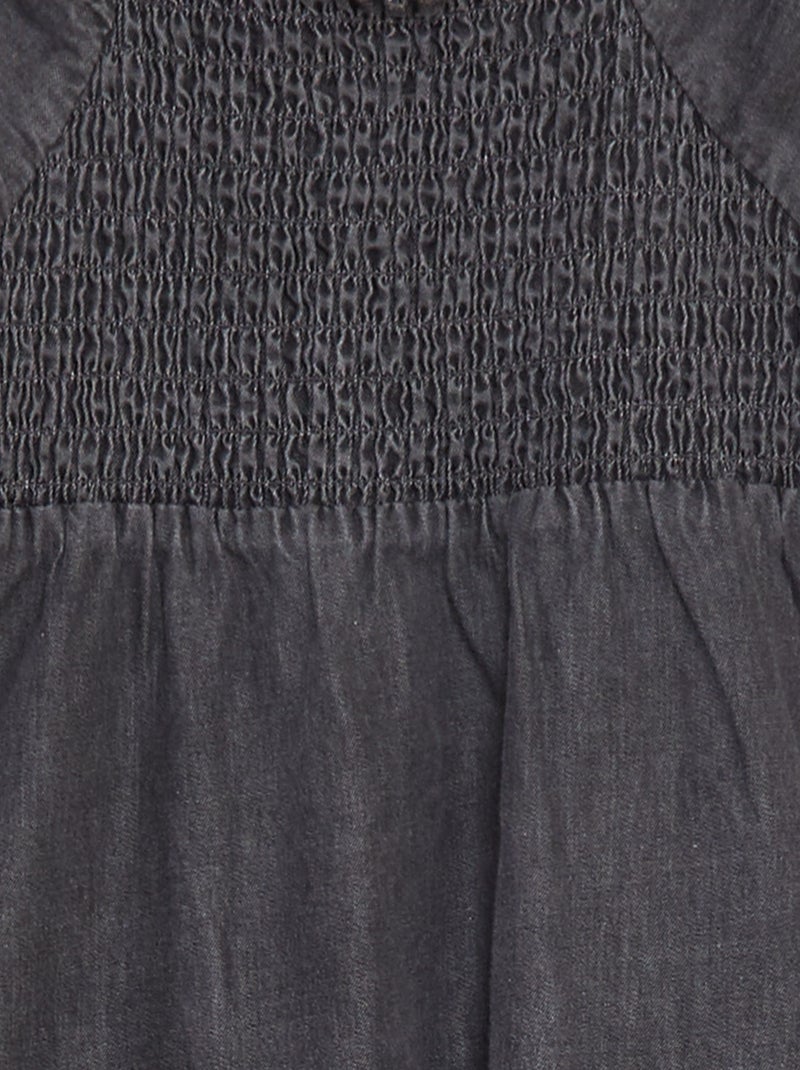 Denim jurkje met broderie anglaise GRIJS - Kiabi